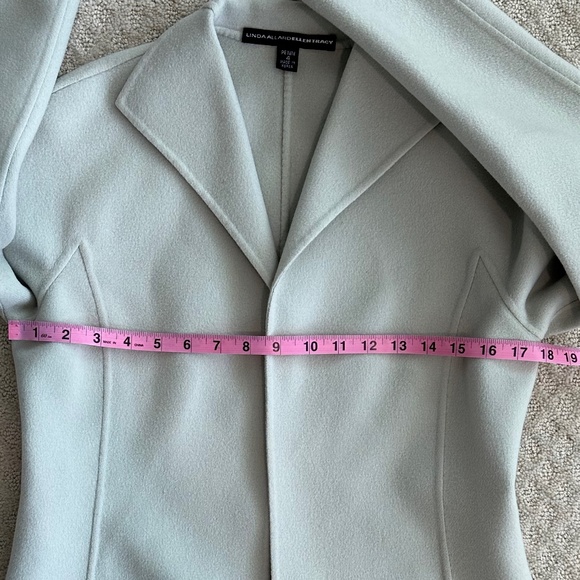 Linda Allard Ellen Tracy 100% Wool Open-Front Jacket Light Gray 4P Cozy Fall - Picture 10 of 10
